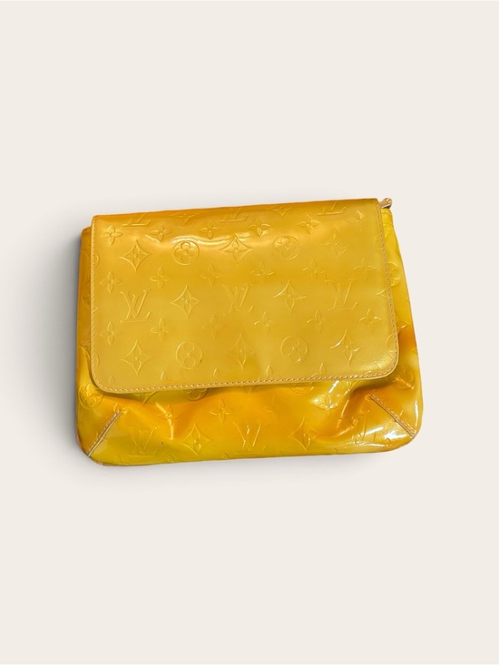 Louis Vuitton Handbags - Louis Vuitton Yellow Vernis Monogram Flap Clutch